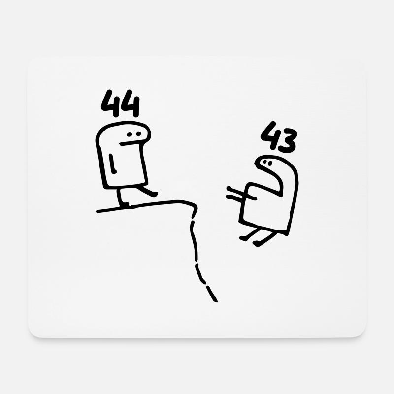 44 Jahre alt - 44. Geburtstag lustiges Geschenk 44 Jahre - Mousepad (Querformat) - Weiß