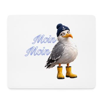 Moin Moin Möwe - Mousepad (Querformat) - Weiß - Vorne