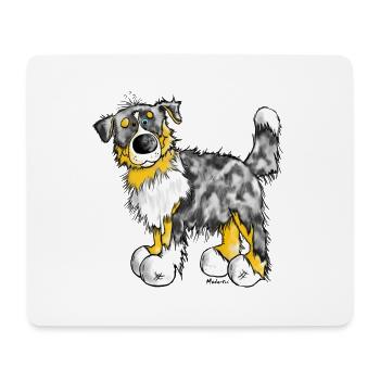 Australian Shepherd – Aussie – t-shirt design - Mouse Pad (horizontal) - white - Front