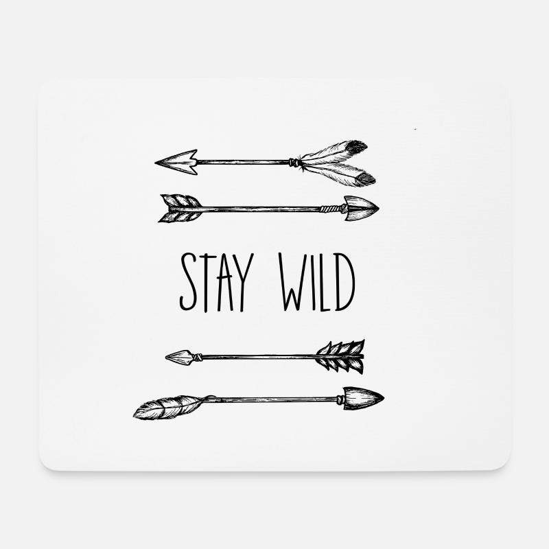 Pfeile STAY WILD - Mousepad (Querformat) - Weiß