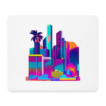 80s Skyline - Mousepad (Querformat) - Weiß - Vorne