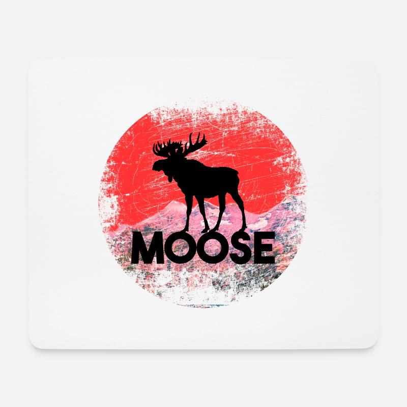 Moose Berge Elch Kanada - Mousepad (Querformat) - Weiß