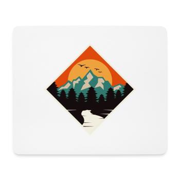 Nature arbres soleil - Tapis de souris (format paysage) - blanc - Devant