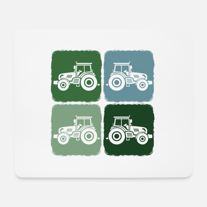 Trecker Retro Traktor Erntezeit in Landwirtschaft - Mousepad (Querformat) - Weiß