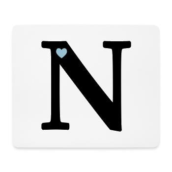 Lettre N Lettre initiale - Tapis de souris (format paysage) - blanc - Devant
