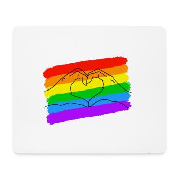 Pride LGBTQ est un coeur d'amour - Tapis de souris (format paysage) - blanc - Devant