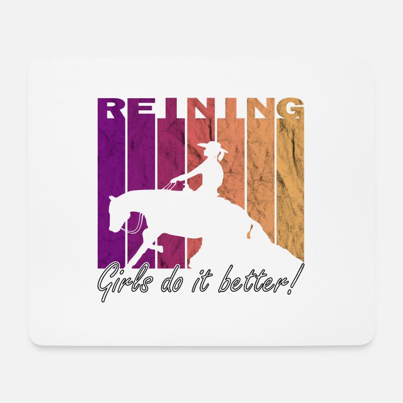 Reining girls do it better Westernreiterin QH - Mousepad (Querformat) - Weiß