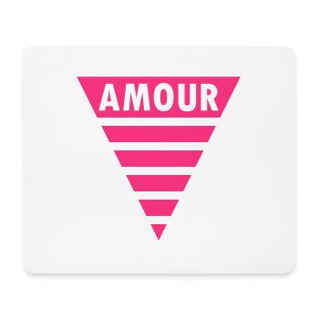 Amour im Dreieck (geteiltes Dreieck) - Mousepad (Querformat) - Weiß - Vorne