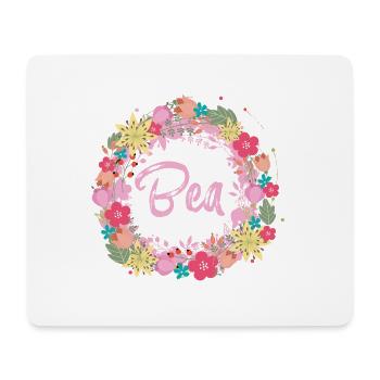 Bea,blumen,blumenkranz,floral,illustration - Mousepad (Querformat) - Weiß - Vorne
