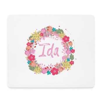 Ida ,blumen,blumenkranz,floral,illustration - Mousepad (Querformat) - Weiß - Vorne