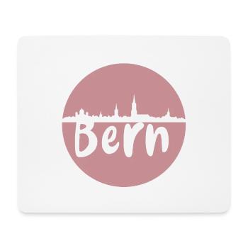 Berne, skyline, cercle, violet, silhouette, marron - Tapis de souris (format paysage) - blanc - Devant
