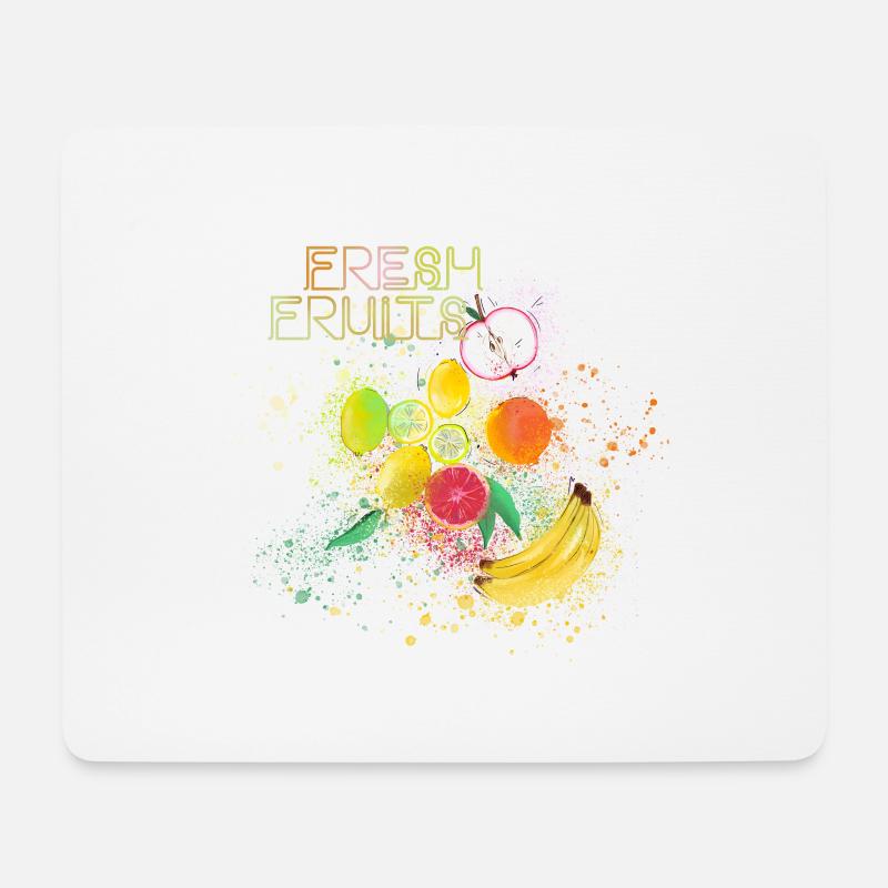 fresh fruits,früchte,malerei,graffiti,bunt,zitrone - Mousepad (Querformat) - Weiß