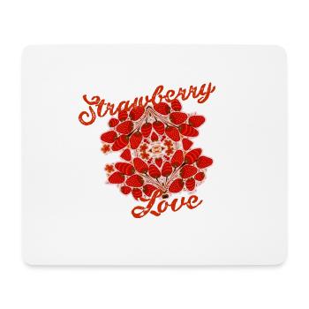 amour fraise, fraise, fraises, rétro, vintage - Tapis de souris (format paysage) - blanc - Devant