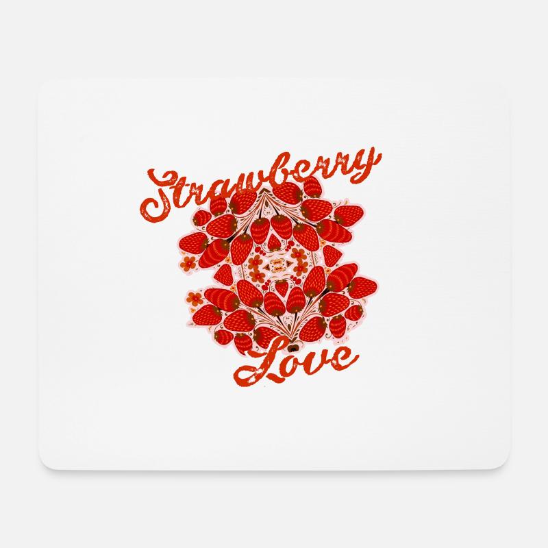 strawberry love,erdbeere,erdbeeren,retro,vintage - Mousepad (Querformat) - Weiß