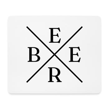 Beer Cross Logo - Mousepad (Querformat) - Weiß - Vorne