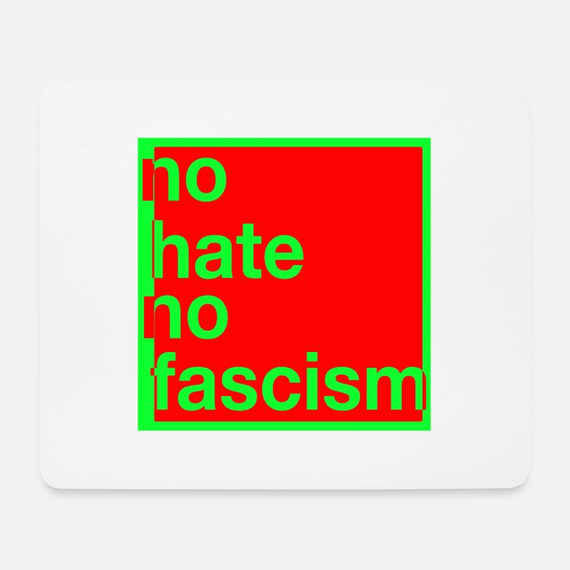 Pas de haine, pas de fascisme - Tapis de souris (format paysage) - blanc