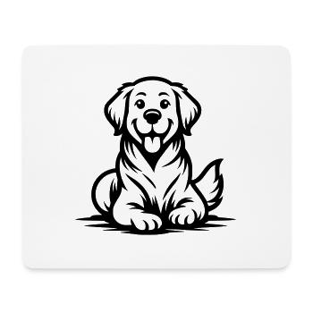 Happy Golden Retriever Goldie Zeichnung - Mousepad (Querformat) - Weiß - Vorne