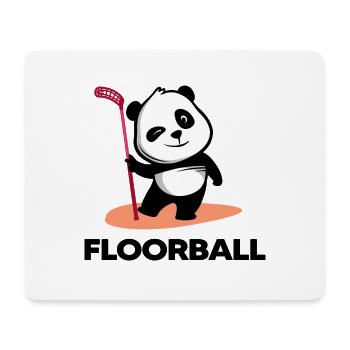 Floorball « Floorballtime » Joueur de floorball Bandy - Tapis de souris (format paysage) - blanc - Devant