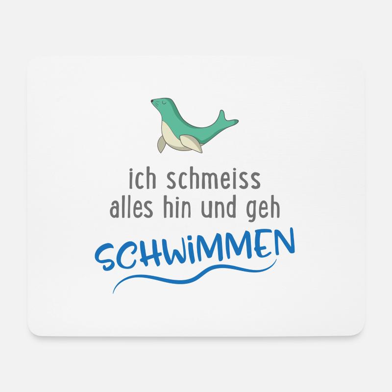 Schwimmen - Mousepad (Querformat) - Weiß