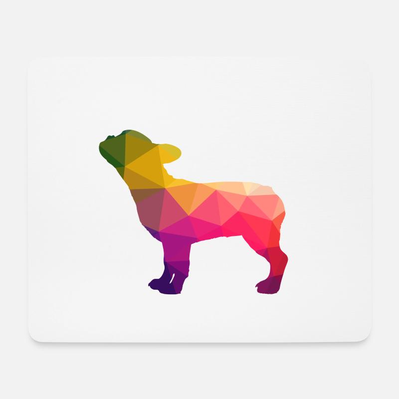 Frenchie bouledogue français arc-en-ciel coloré - Tapis de souris (format paysage) - blanc