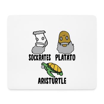 Philosophie Socrate Platon Aristote Philosophe - Tapis de souris (format paysage) - blanc - Devant