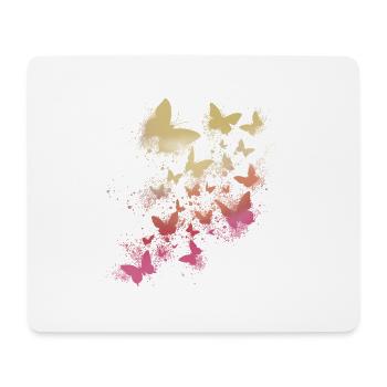 Papillons, aquarelle, coloré, peinture, graffiti - Tapis de souris (format paysage) - blanc - Devant