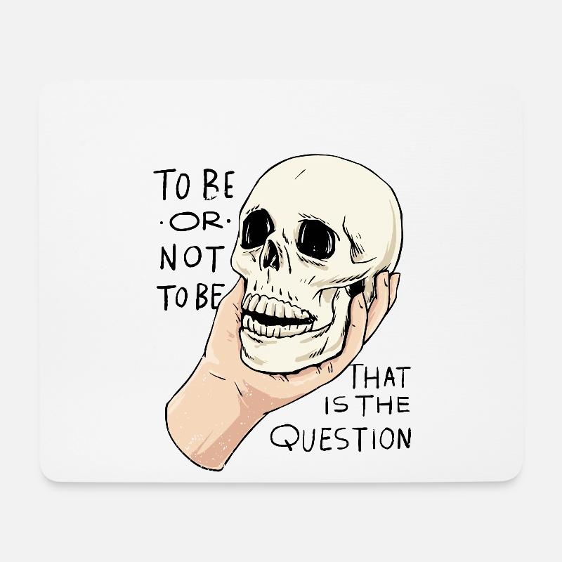Hamlet Citation « Être ou ne pas être » design - Tapis de souris (format paysage) - blanc