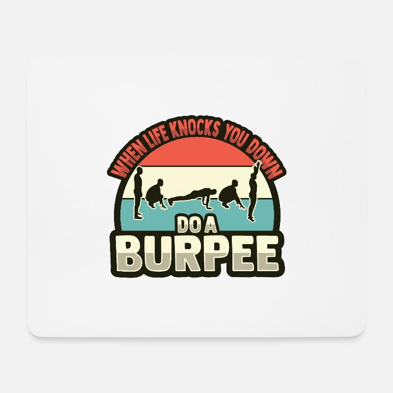 Burpees - Mousepad (Querformat) - Weiß