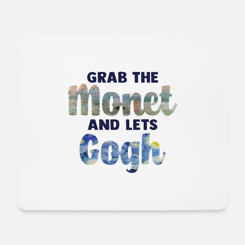 Monet Van Gogh Kunst - Mousepad (Querformat) - Weiß
