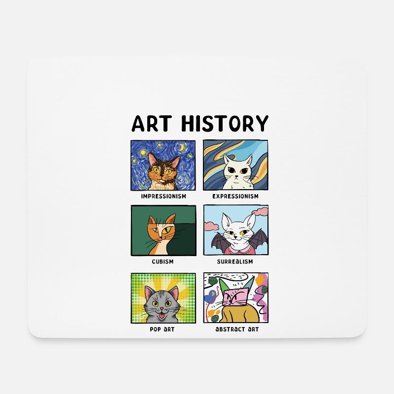 Kunstgeschichte Katzen Bildende Kunst Katze - Mousepad (Querformat) - Weiß