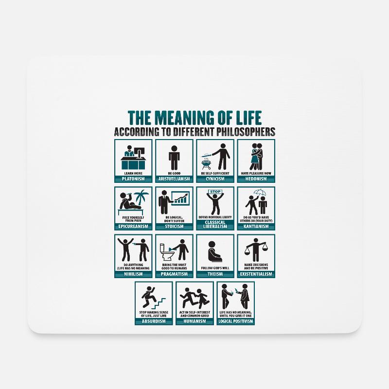 Sokrates Philosophie Design - Mousepad (Querformat) - Weiß