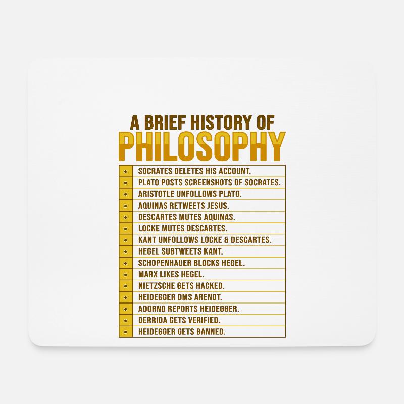 Sokrates Philosophie Design - Mousepad (Querformat) - Weiß