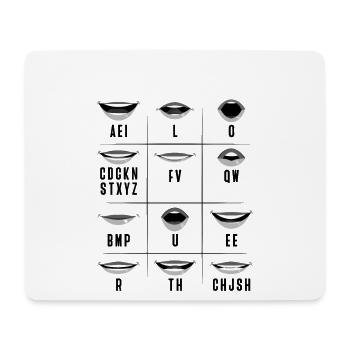 Lippenlesen ASL Handgesten Gehörlose - Mousepad (Querformat) - Weiß - Vorne