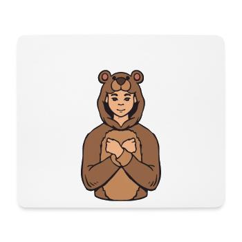 Bär Tier ASL Hand Geste Gebärdensprache Junge - Mousepad (Querformat) - Weiß - Vorne