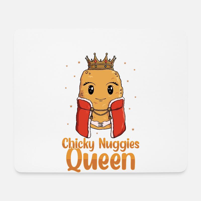 Chicky Nuggies Königin Hühner-Nugget-Liebhaberin - Mousepad (Querformat) - Weiß