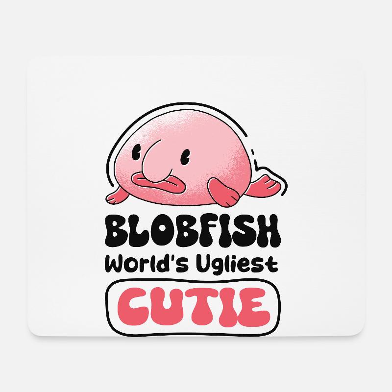 Meeresbiologe Tiefseefisch Blobfisch Ozean - Mousepad (Querformat) - Weiß