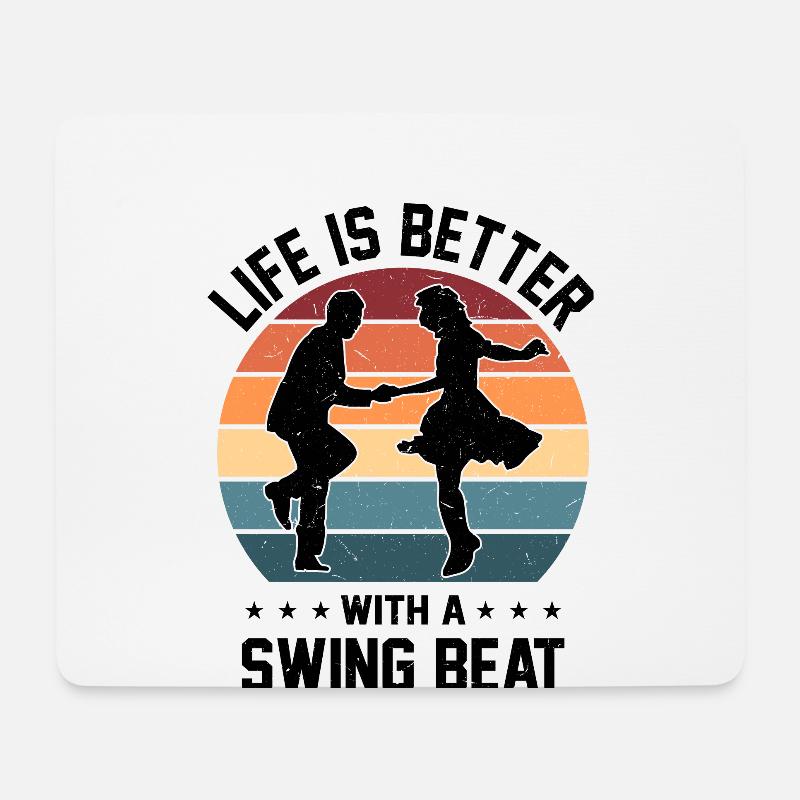 Lindy Hop Swing Dance - Mousepad (Querformat) - Weiß