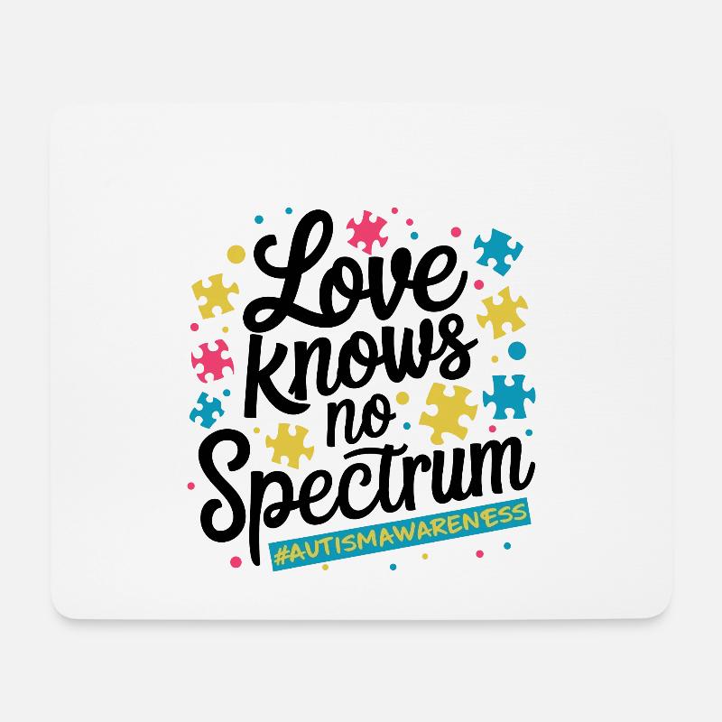 Liebe kennt kein Spektrum Autismus-Bewusstsein - Mousepad (Querformat) - Weiß