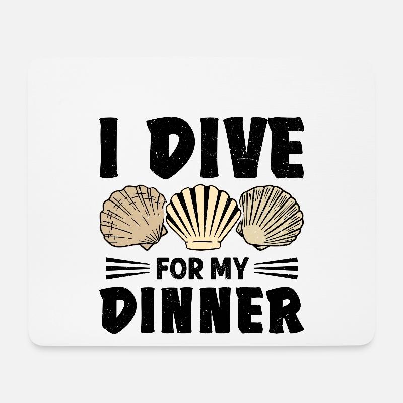 Muschel Muschelsammler Jakobsmuschel - Mousepad (Querformat) - Weiß