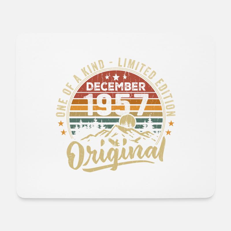 Vintage Retro Dezember 1957 Geburtstagsgeschenk - Mousepad (Querformat) - Weiß