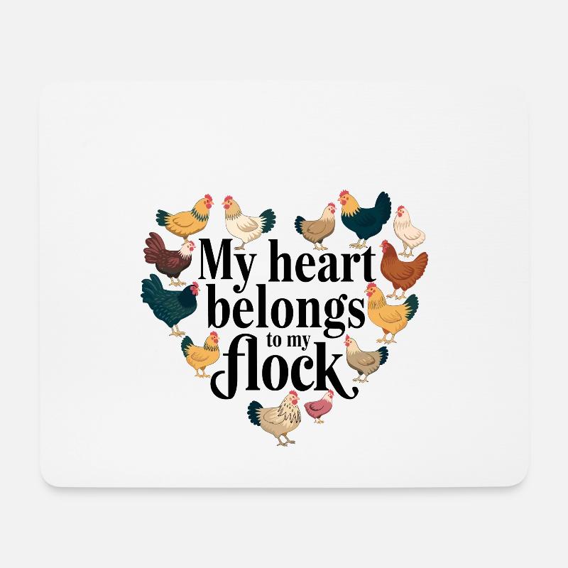 Huhn Hühner - Mousepad (Querformat) - Weiß