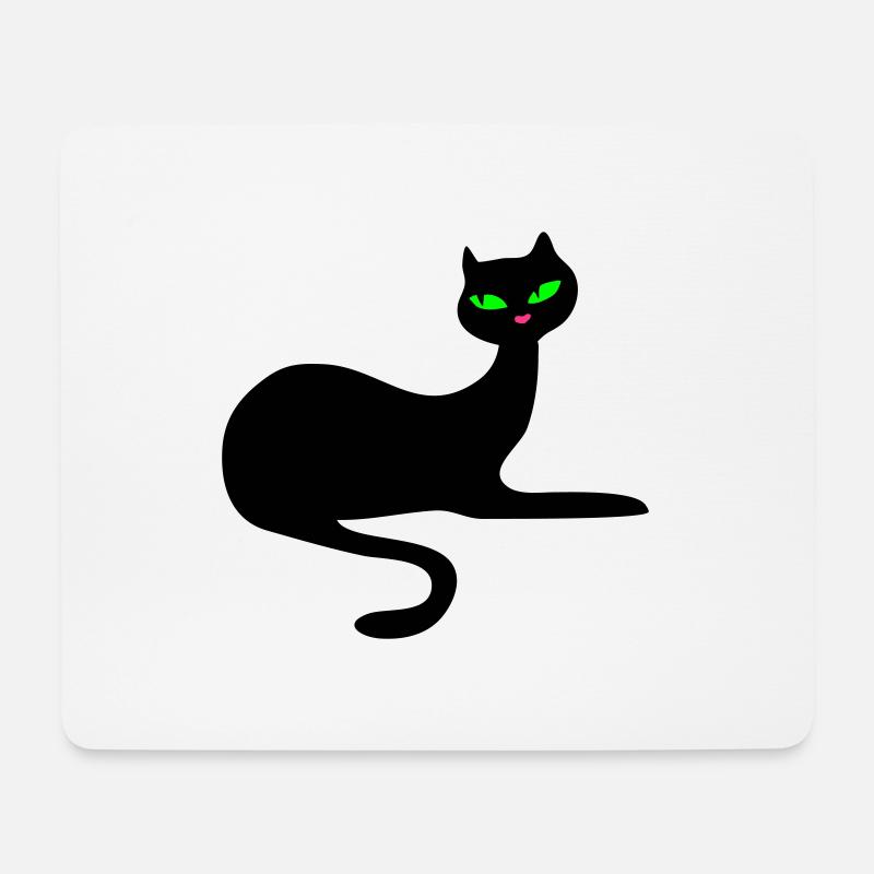 Retro Katze : Eleganz von Patjila - Mousepad (Querformat) - Weiß