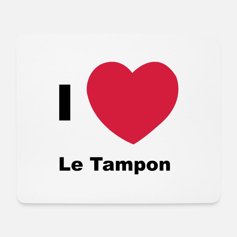 i love le tampon - Tapis de souris (format paysage) - blanc