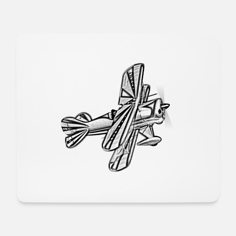 Flugzeug - Mousepad (Querformat) - Weiß