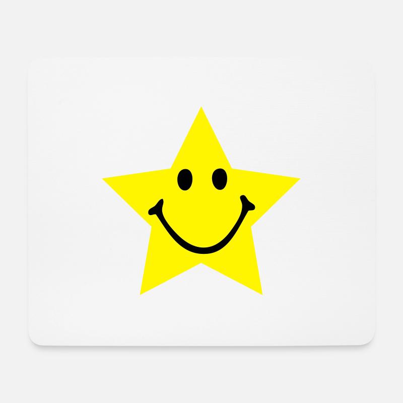 Stern - Smiley - Mousepad (Querformat) - Weiß