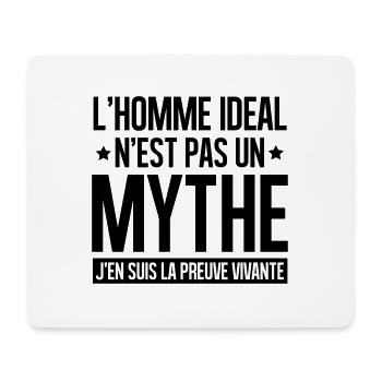L'homme idéal n'est pas un mythe - Tapis de souris (format paysage) - blanc - Devant