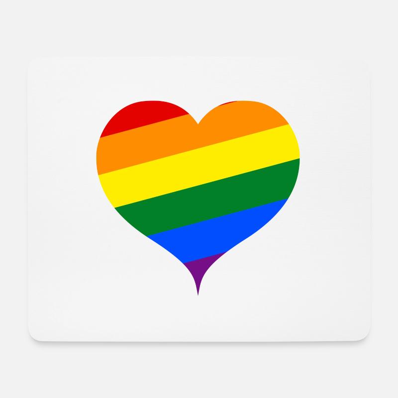 LGBT PRIDE Herz - Mousepad (Querformat) - Weiß