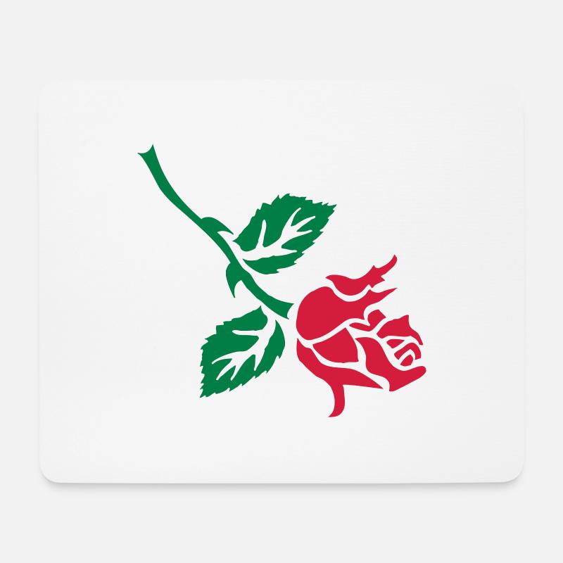 rose retro tattoo patjila - Mousepad (Querformat) - Weiß