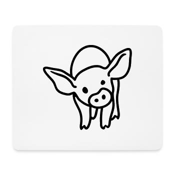 Piglets - line - Mouse Pad (horizontal) - white - Front