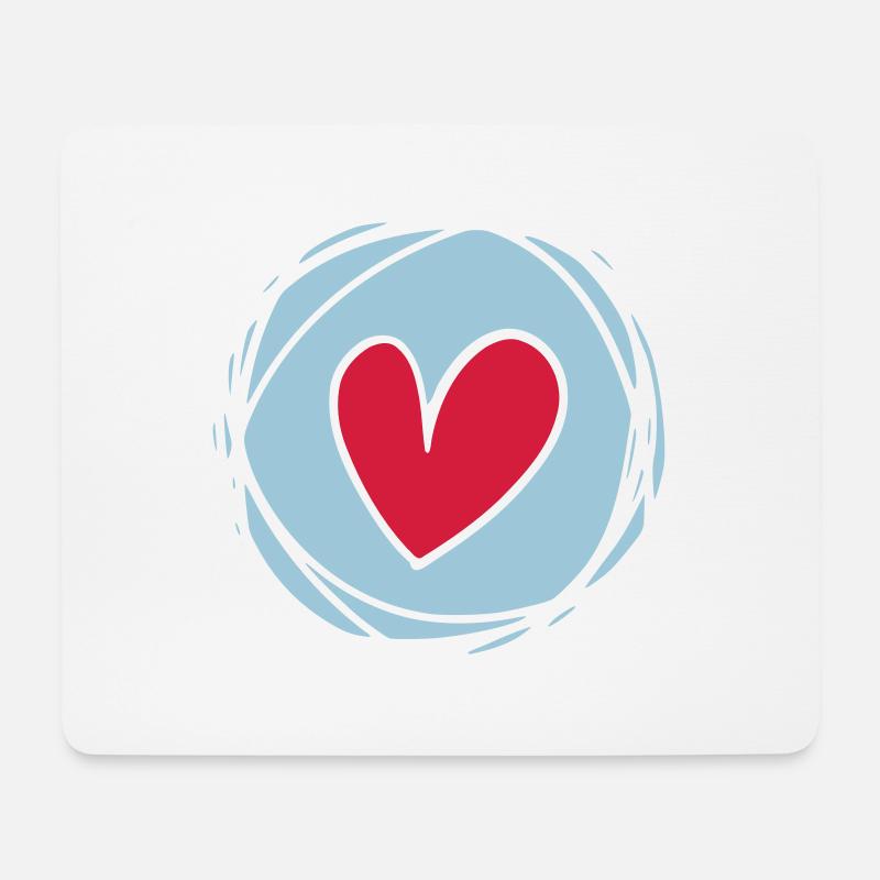 Herz Liebe Valentinstag Fasching Karneval Heirat - Mousepad (Querformat) - Weiß